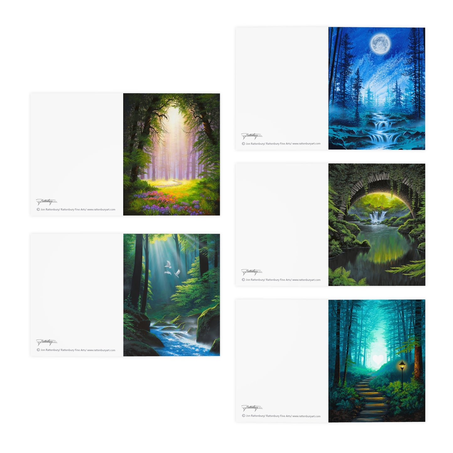 Multi-Design Greeting Cards (5-Pack) Forest scenes