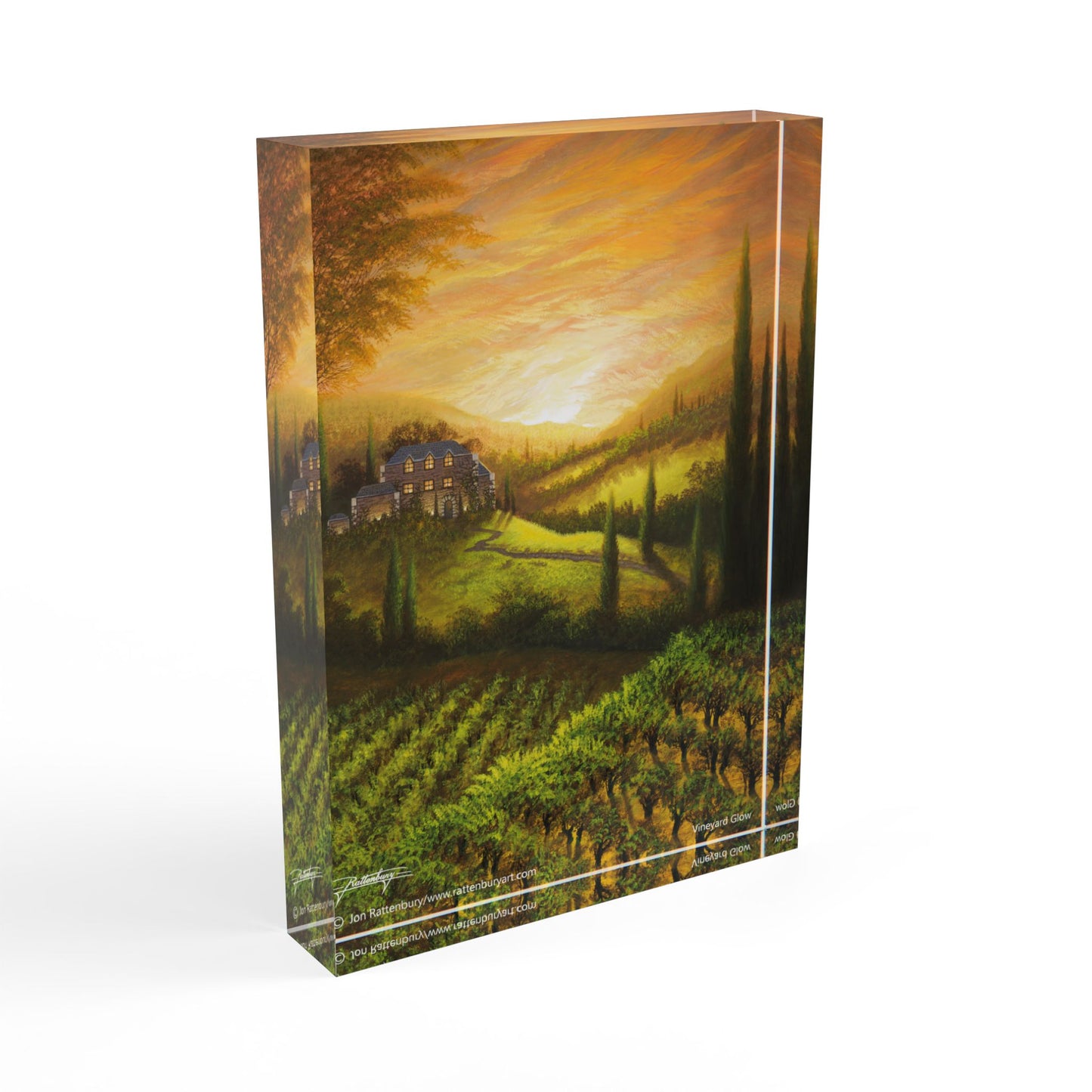 Acrylic Photo Block - Vineyard Glow