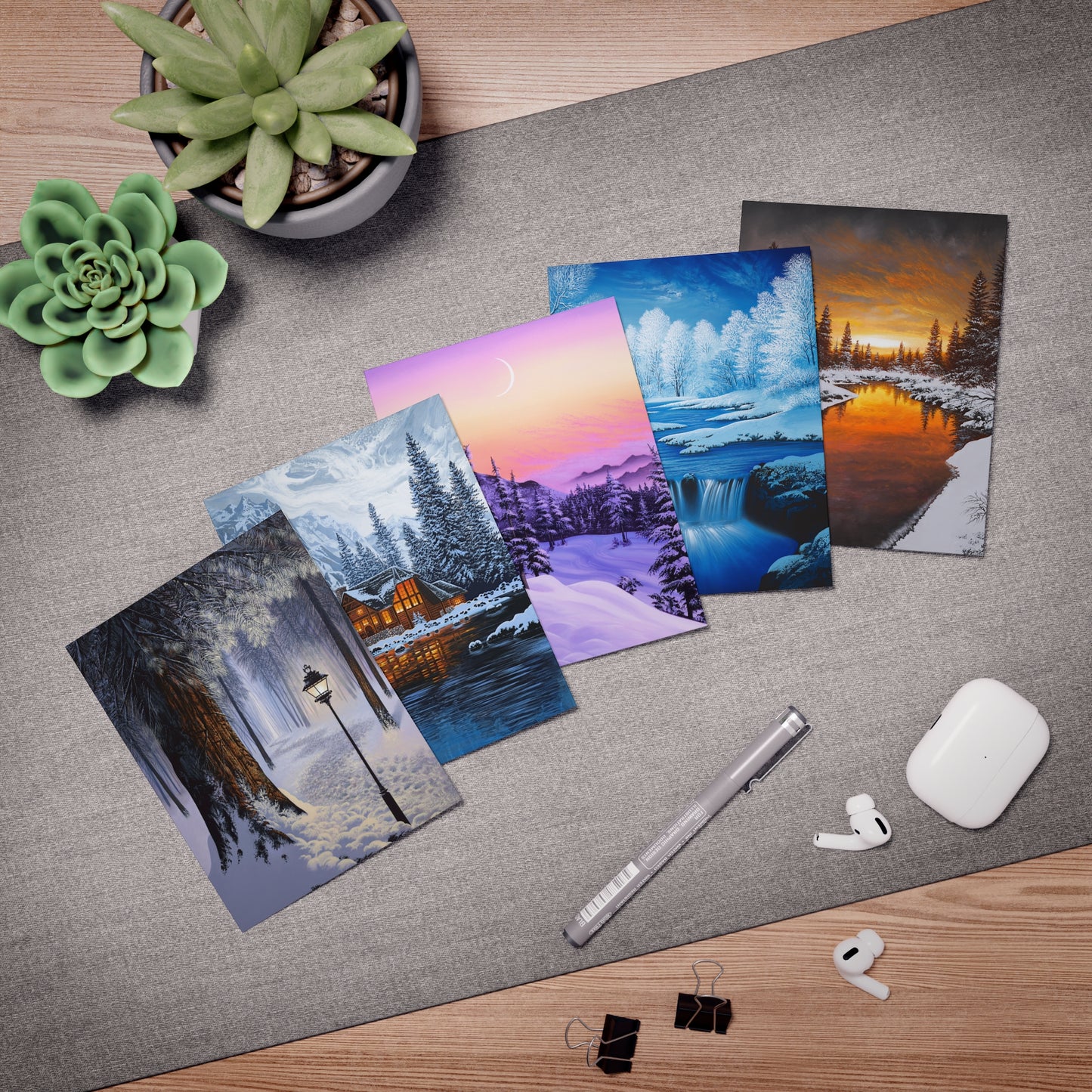 Multi-Design Rattenbury Holiday Greeting Cards (5-Pack) Blank inside