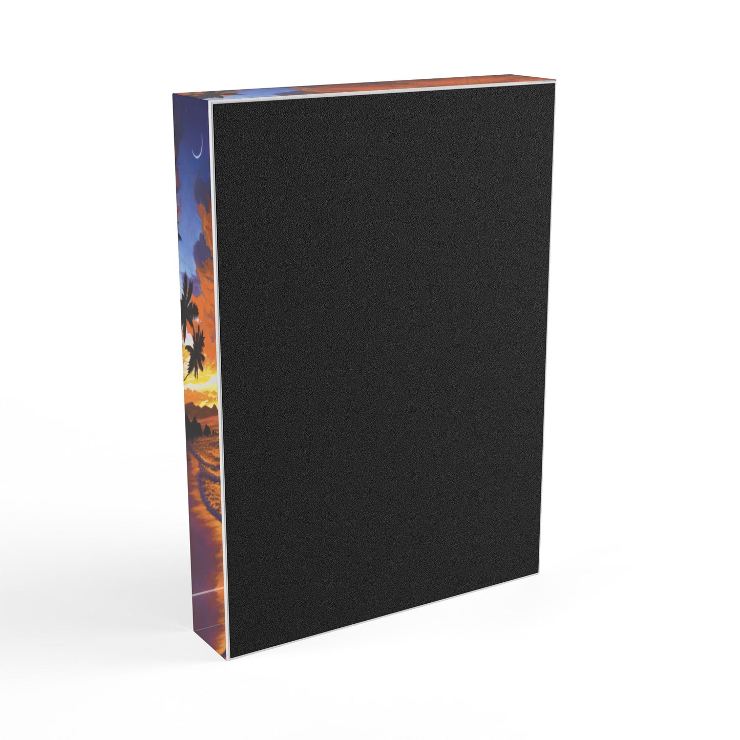 Acrylic Photo Block - Crescent Moon Sunset