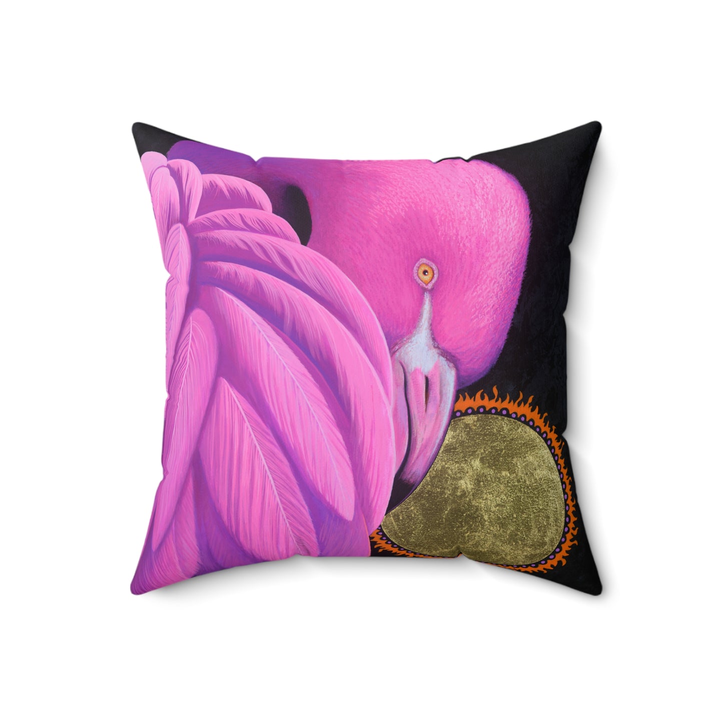 Spun Polyester Square Pillow - Flamingo Sun