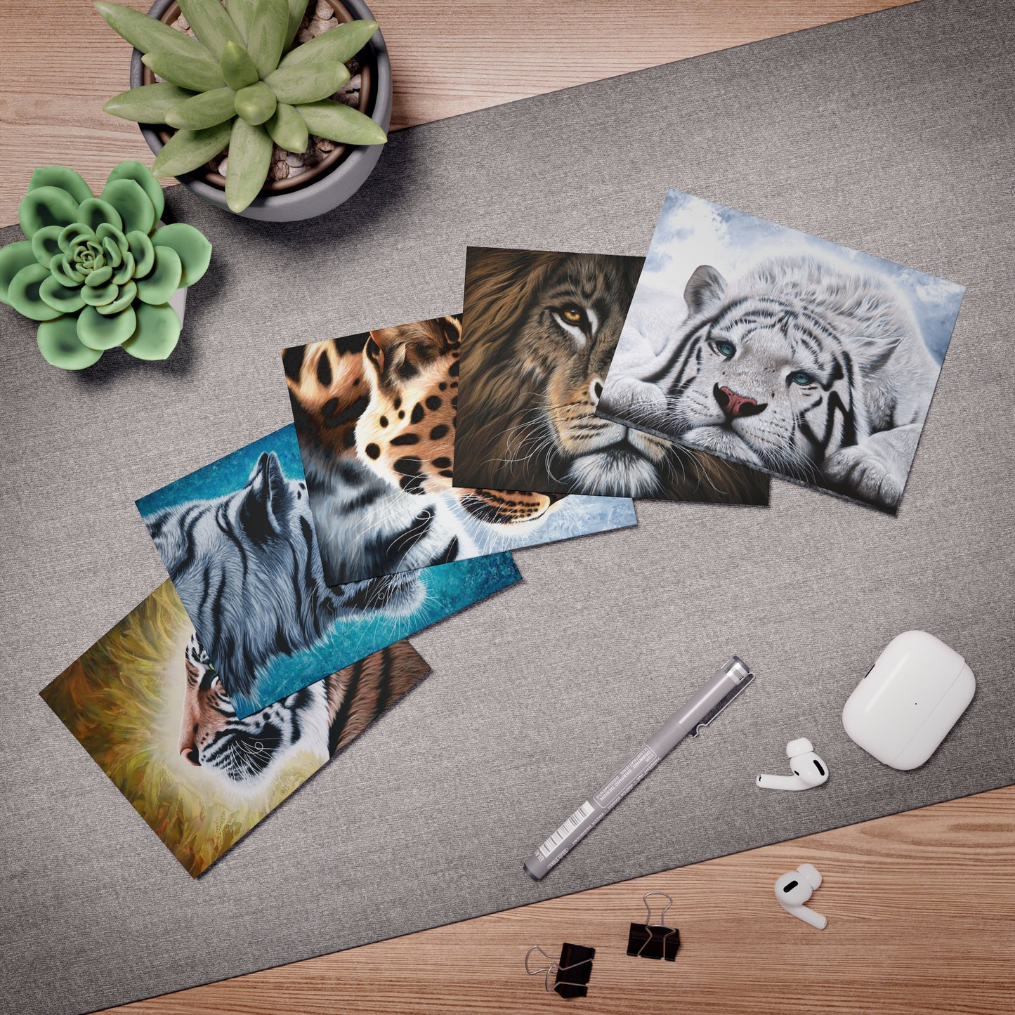 Multi-Design Greeting Cards (5-Pack) - Big Cats