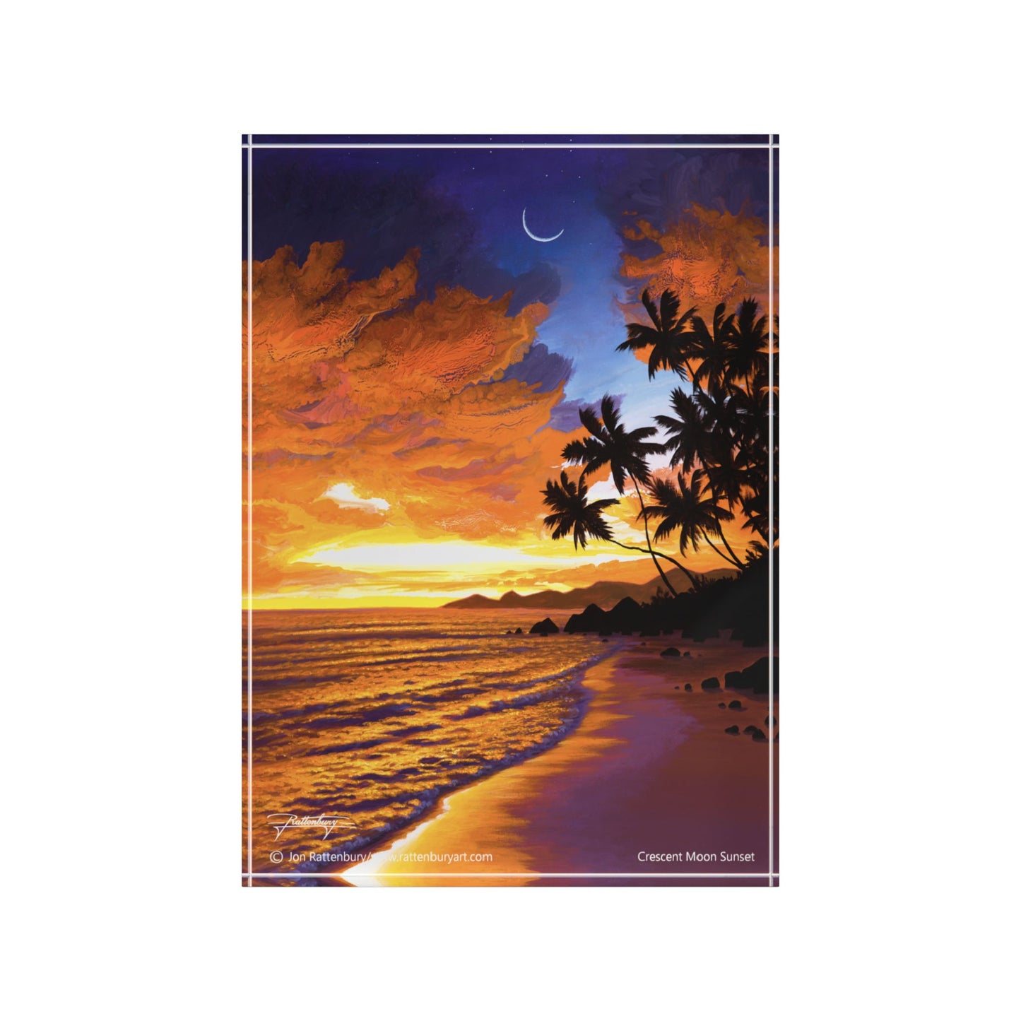 Acrylic Photo Block - Crescent Moon Sunset