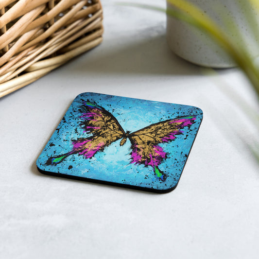 Cork-back coaster - Wings of Gold
