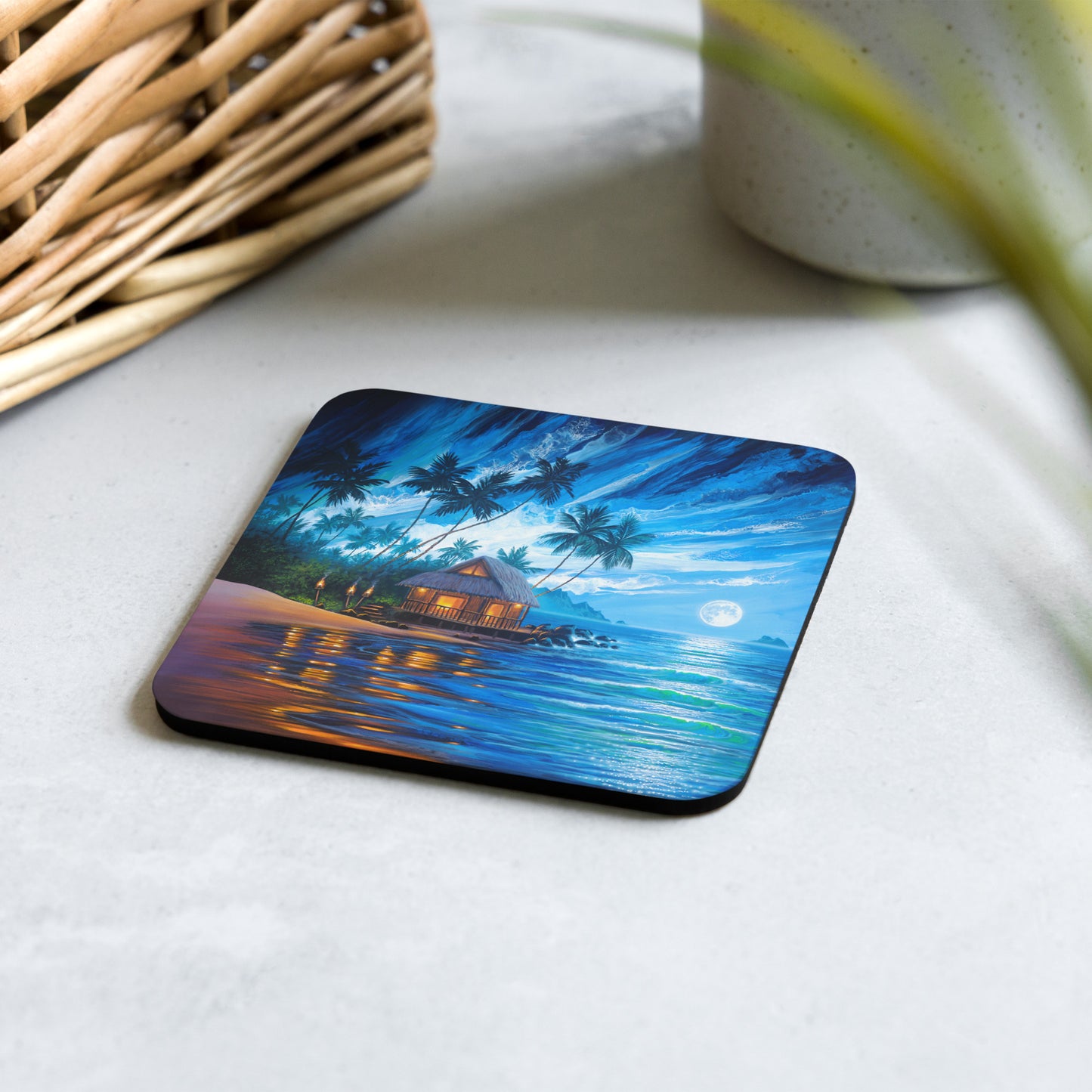 Cork-back coaster - Escape to Paradise