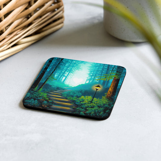 Cork-back coaster - Pathway to the Heart