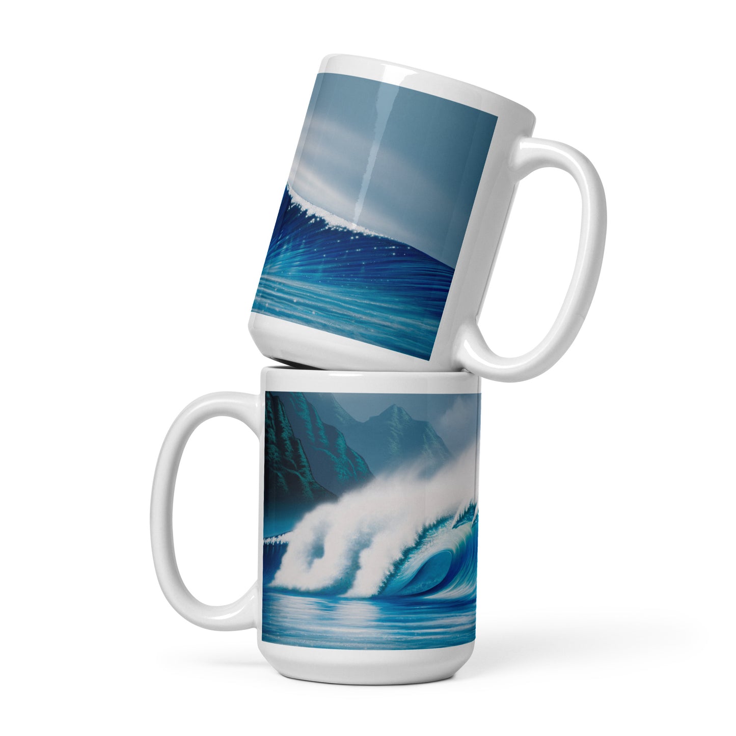 White glossy mug - Rhythm in Blue