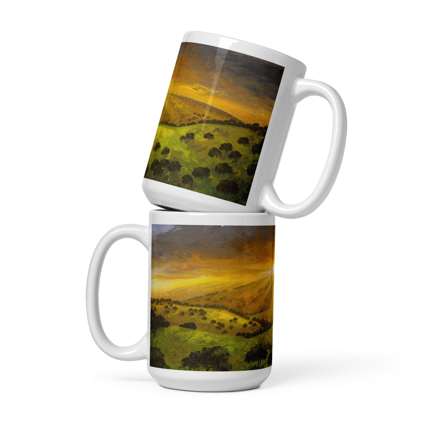 White glossy mug - Into the Golden Horizon