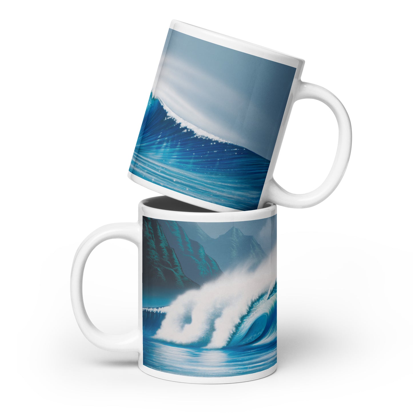 White glossy mug - Rhythm in Blue