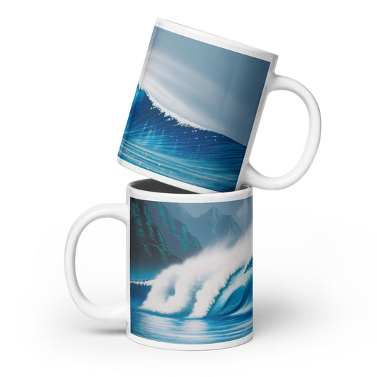 White glossy mug - Rhythm in Blue