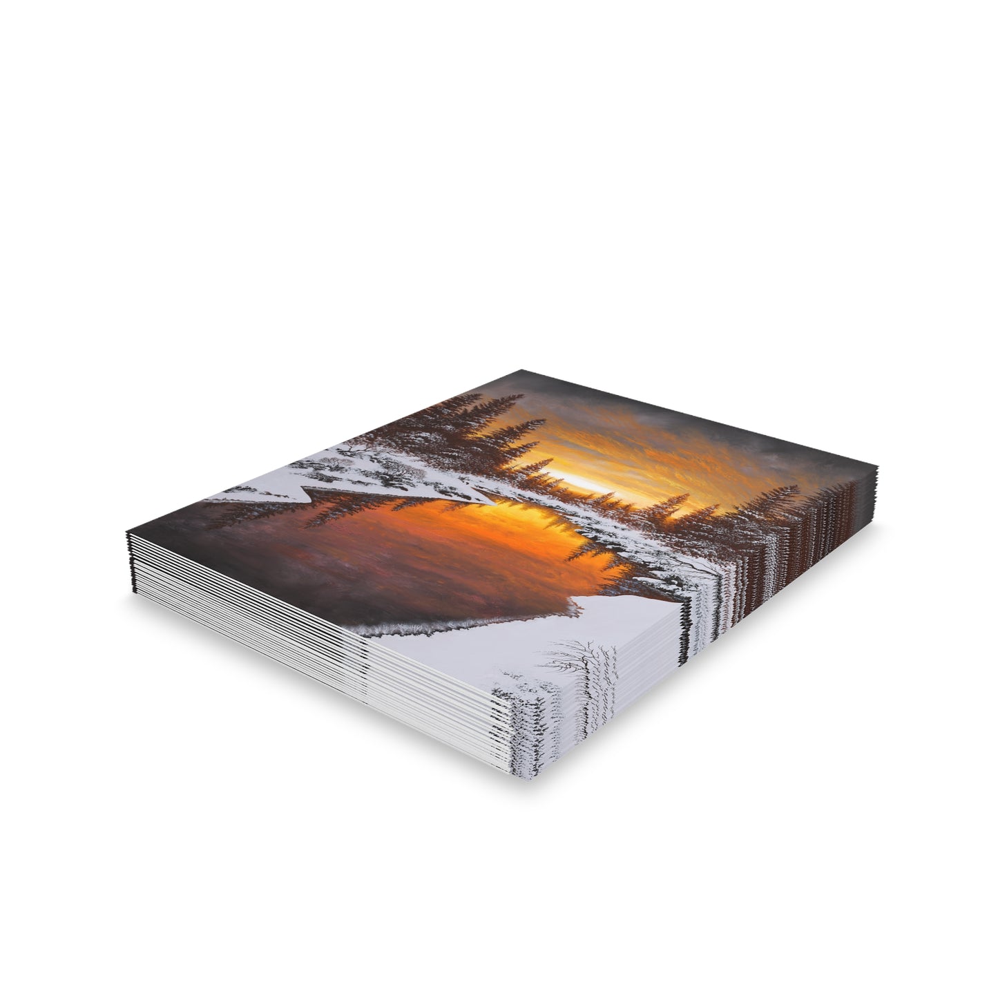 Greeting cards (8, 16, or 24 pack) - Winter Sunset Reflections