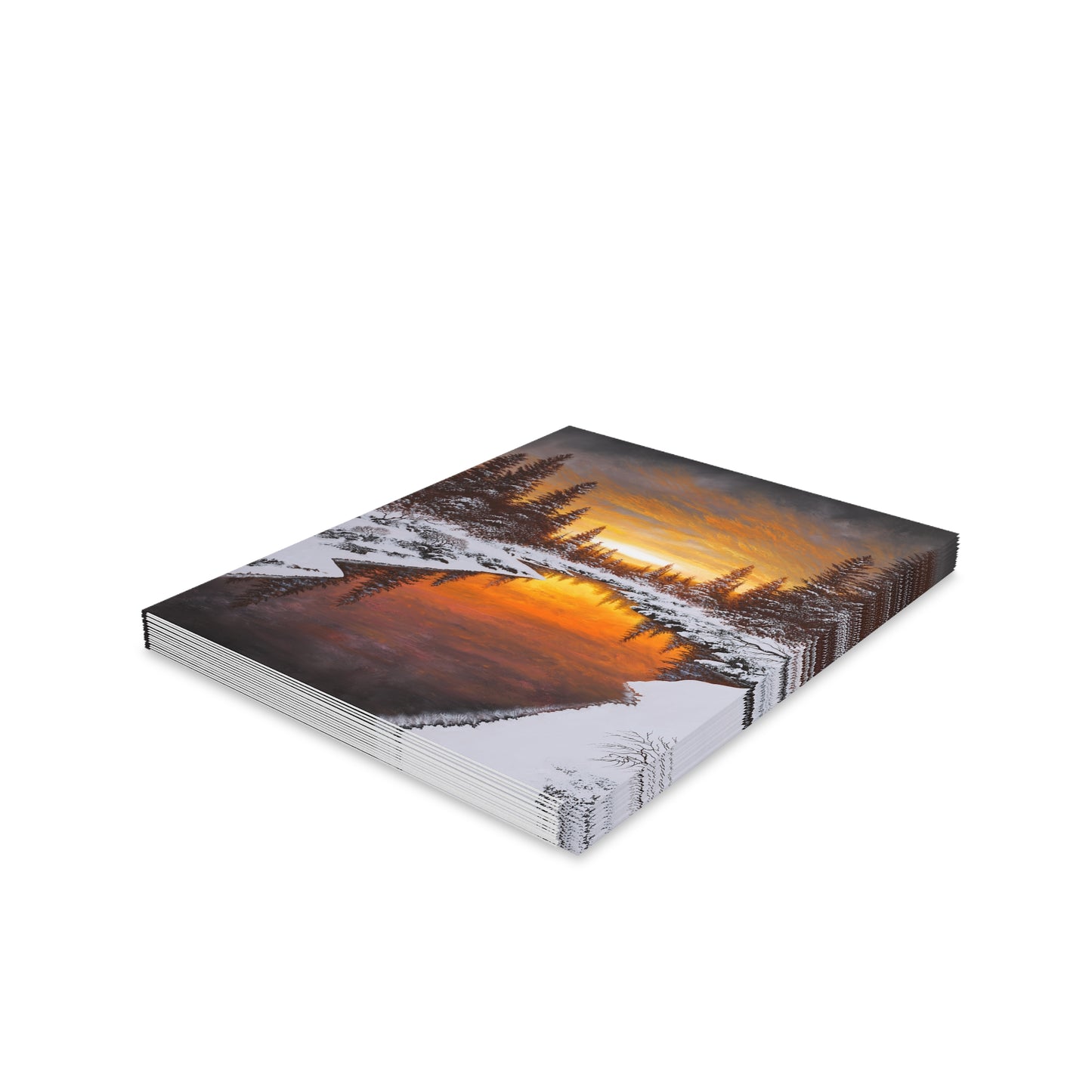 Greeting cards (8, 16, or 24 pack) - Winter Sunset Reflections