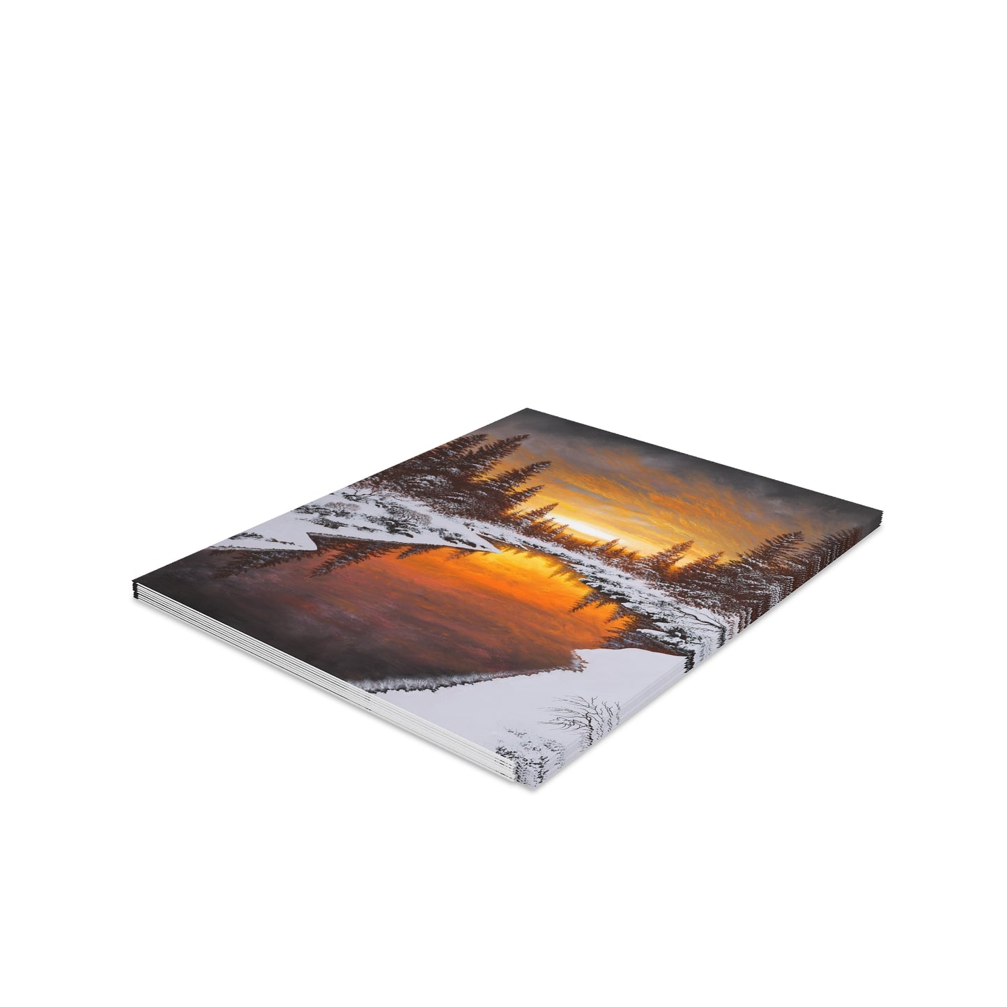 Greeting cards (8, 16, or 24 pack) - Winter Sunset Reflections