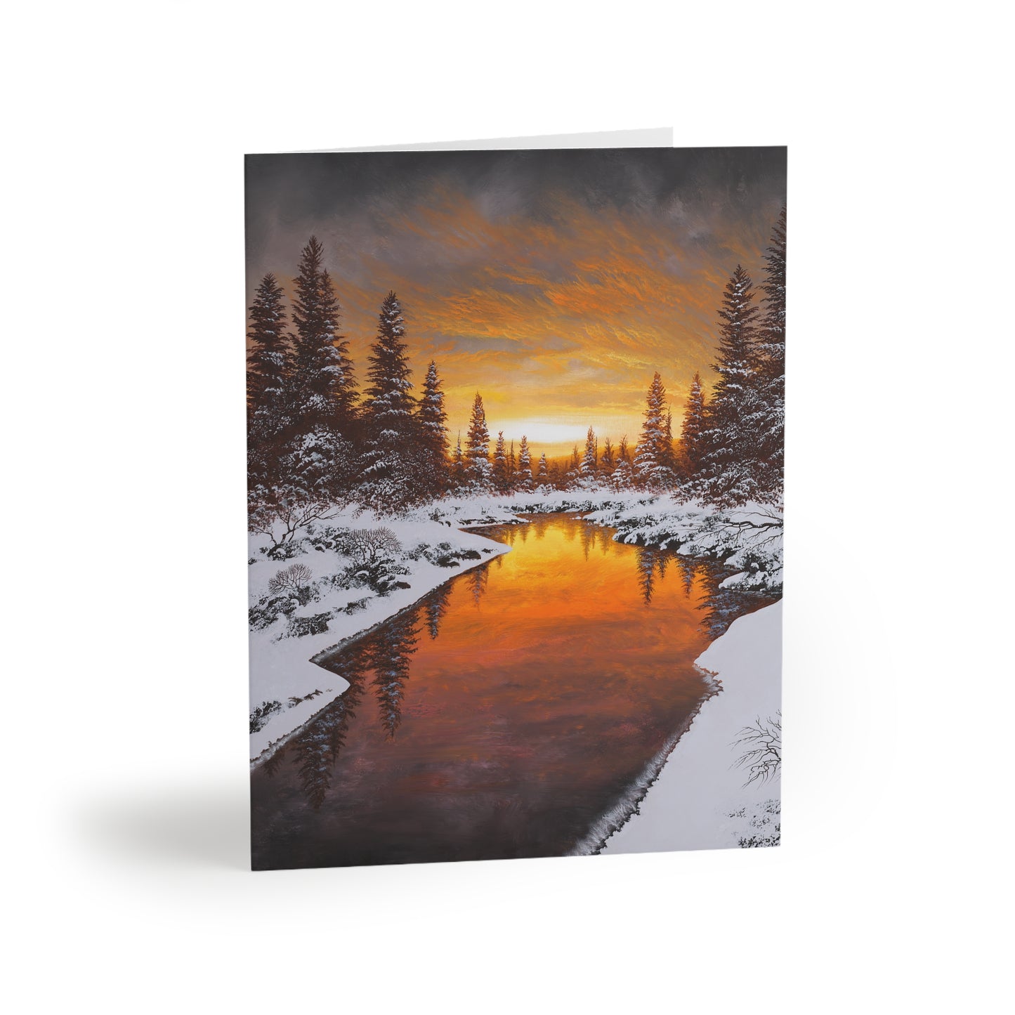 Greeting cards (8, 16, or 24 pack) - Winter Sunset Reflections