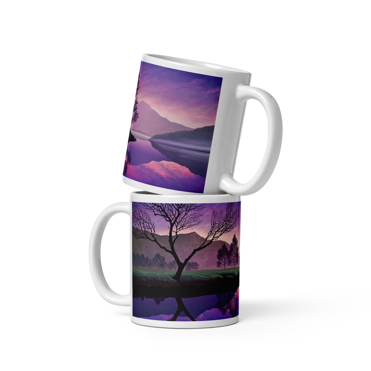 White glossy mug - Purple Dawn