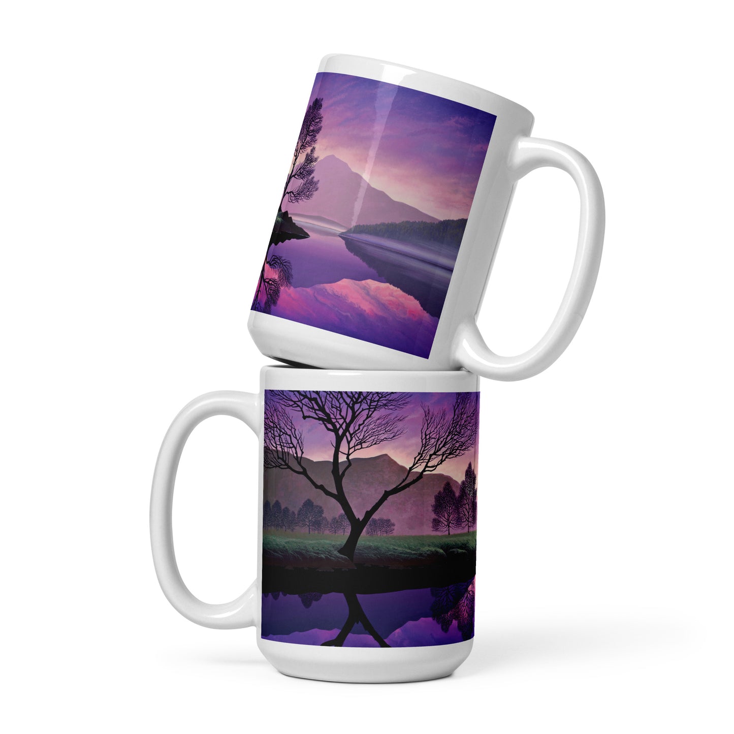 White glossy mug - Purple Dawn