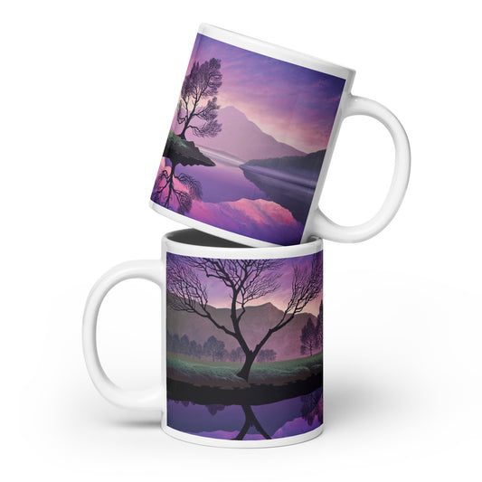 White glossy mug - Purple Dawn