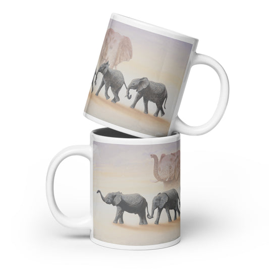 White glossy mug - Lets Walk Together